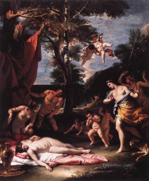 Sebastiano Ricci Painting - The Meeting Of Bacchus And Adriadne grand manner Sebastiano Ricci